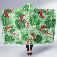 Lime Palaka Hawaii Aloha Hooded Blanket Koi Pond Mix Monstera LT7 One Size Lime Green - Polynesian Pride
