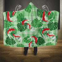 Lime Palaka Hawaii Aloha Hooded Blanket Koi Pond Mix Monstera LT7 - Polynesian Pride