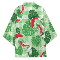 Lime Palaka Hawaii Aloha Kimono Koi Pond Mix Monstera LT7 - Polynesian Pride