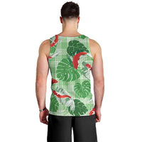 Lime Palaka Hawaii Aloha Men Tank Top Koi Pond Mix Monstera LT7 - Polynesian Pride