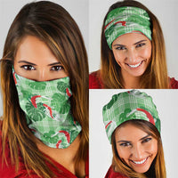 Lime Palaka Hawaii Aloha Neck Gaiter Koi Pond Mix Monstera LT7 - Polynesian Pride