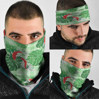 Lime Palaka Hawaii Aloha Neck Gaiter Koi Pond Mix Monstera LT7 - Polynesian Pride