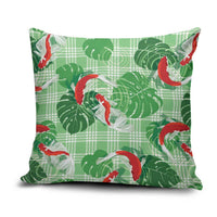 Lime Palaka Hawaii Aloha Pillow Cover Koi Pond Mix Monstera LT7 Lime Green - Polynesian Pride