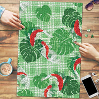 Lime Palaka Hawaii Aloha Puzzle Koi Pond Mix Monstera LT7 Lime Green - Polynesian Pride