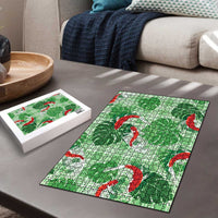 Lime Palaka Hawaii Aloha Puzzle Koi Pond Mix Monstera LT7 - Polynesian Pride