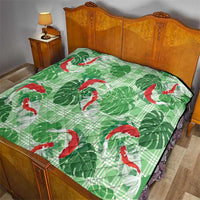 Lime Palaka Hawaii Aloha Quilt Koi Pond Mix Monstera LT7 - Polynesian Pride