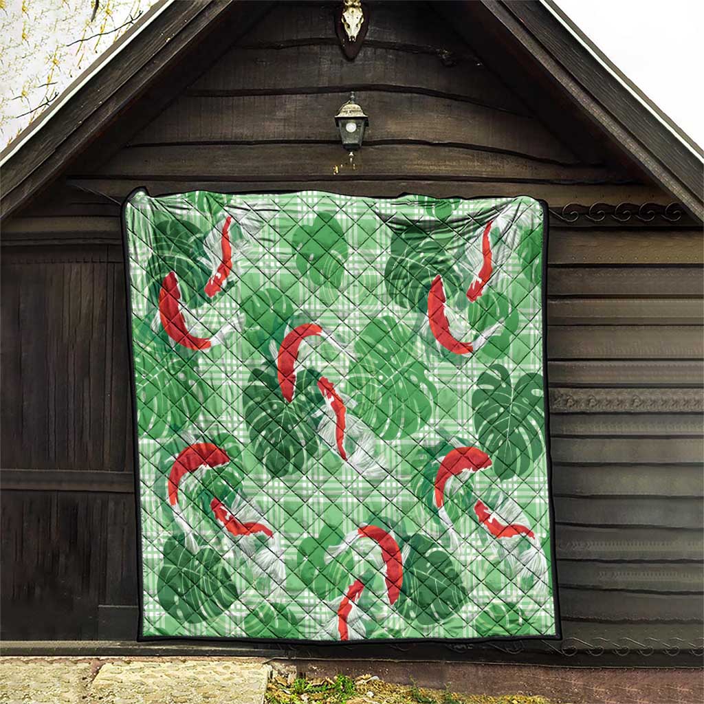 Lime Palaka Hawaii Aloha Quilt Koi Pond Mix Monstera LT7 - Polynesian Pride