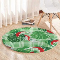 Lime Palaka Hawaii Aloha Round Carpet Koi Pond Mix Monstera LT7 - Polynesian Pride