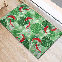 Lime Palaka Hawaii Aloha Rubber Doormat Koi Pond Mix Monstera LT7 - Polynesian Pride