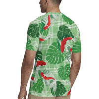 Lime Palaka Hawaii Aloha Rugby Jersey Koi Pond Mix Monstera LT7 - Polynesian Pride