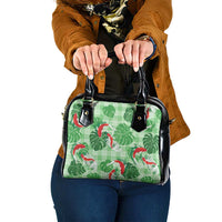 Lime Palaka Hawaii Aloha Shoulder Handbag Koi Pond Mix Monstera LT7 One Size Lime Green - Polynesian Pride