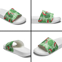 Lime Palaka Hawaii Aloha Slide Sandals Koi Pond Mix Monstera LT7 - Polynesian Pride