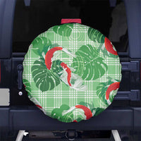 Lime Palaka Hawaii Aloha Spare Tire Cover Koi Pond Mix Monstera LT7 No hole Lime Green - Polynesian Pride