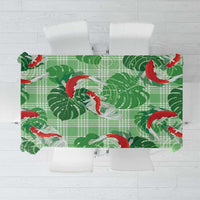 Lime Palaka Hawaii Aloha Tablecloth Koi Pond Mix Monstera LT7 Lime Green - Polynesian Pride