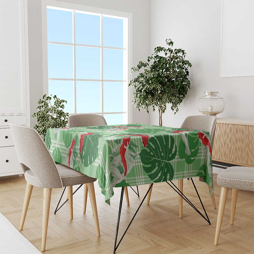 Lime Palaka Hawaii Aloha Tablecloth Koi Pond Mix Monstera LT7 - Polynesian Pride