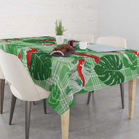 Lime Palaka Hawaii Aloha Tablecloth Koi Pond Mix Monstera LT7 - Polynesian Pride