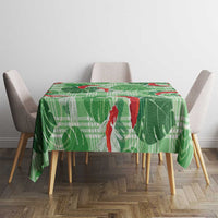 Lime Palaka Hawaii Aloha Tablecloth Koi Pond Mix Monstera LT7 - Polynesian Pride