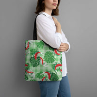 Lime Palaka Hawaii Aloha Tote Bag Koi Pond Mix Monstera LT7 - Polynesian Pride