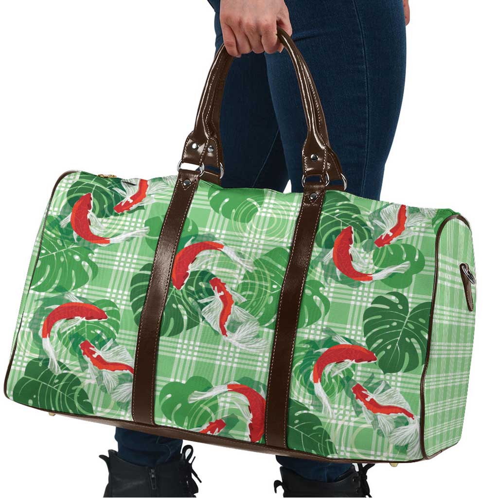 Lime Palaka Hawaii Aloha Travel Bag Koi Pond Mix Monstera LT7 - Polynesian Pride