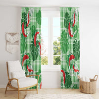 Lime Palaka Hawaii Aloha Window Curtain Koi Pond Mix Monstera LT7 - Polynesian Pride