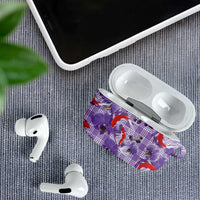 Lavender Palaka Hawaii Aloha AirPods Case Koi Pond Mix Orchids LT7 - Polynesian Pride