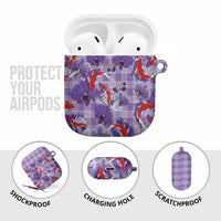 Lavender Palaka Hawaii Aloha AirPods Case Koi Pond Mix Orchids LT7 - Polynesian Pride