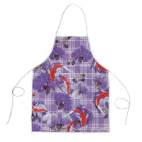 Lavender Palaka Hawaii Aloha Apron Koi Pond Mix Orchids LT7 Purple - Polynesian Pride