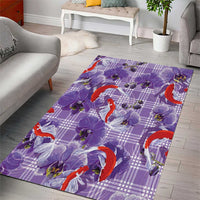 Lavender Palaka Hawaii Aloha Area Rug Koi Pond Mix Orchids LT7 - Polynesian Pride