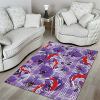 Lavender Palaka Hawaii Aloha Area Rug Koi Pond Mix Orchids LT7 - Polynesian Pride