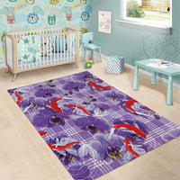 Lavender Palaka Hawaii Aloha Area Rug Koi Pond Mix Orchids LT7 - Polynesian Pride