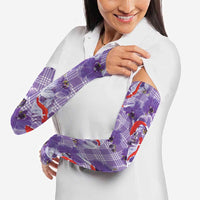 Lavender Palaka Hawaii Aloha Arm Sleeves Koi Pond Mix Orchids LT7 - Polynesian Pride