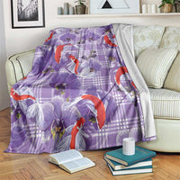 Lavender Palaka Hawaii Aloha Blanket Koi Pond Mix Orchids LT7 Purple - Polynesian Pride