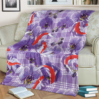 Lavender Palaka Hawaii Aloha Blanket Koi Pond Mix Orchids LT7 - Polynesian Pride