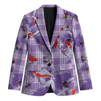 Lavender Palaka Hawaii Aloha Blazer Koi Pond Mix Orchids LT7 Unisex Purple - Polynesian Pride