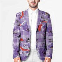 Lavender Palaka Hawaii Aloha Blazer Koi Pond Mix Orchids LT7 - Polynesian Pride