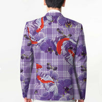 Lavender Palaka Hawaii Aloha Blazer Koi Pond Mix Orchids LT7 - Polynesian Pride