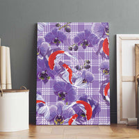 Lavender Palaka Hawaii Aloha Canvas Wall Art Koi Pond Mix Orchids LT7 - Polynesian Pride
