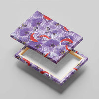 Lavender Palaka Hawaii Aloha Canvas Wall Art Koi Pond Mix Orchids LT7 - Polynesian Pride