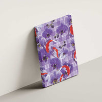 Lavender Palaka Hawaii Aloha Canvas Wall Art Koi Pond Mix Orchids LT7 - Polynesian Pride