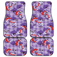Lavender Palaka Hawaii Aloha Car Mats Koi Pond Mix Orchids LT7 - Polynesian Pride