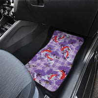 Lavender Palaka Hawaii Aloha Car Mats Koi Pond Mix Orchids LT7 - Polynesian Pride