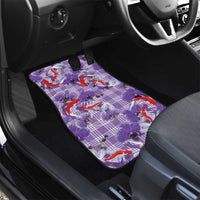 Lavender Palaka Hawaii Aloha Car Mats Koi Pond Mix Orchids LT7 - Polynesian Pride