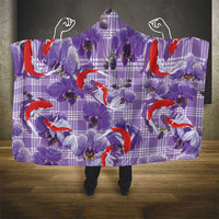 Lavender Palaka Hawaii Aloha Hooded Blanket Koi Pond Mix Orchids LT7 - Polynesian Pride