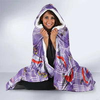 Lavender Palaka Hawaii Aloha Hooded Blanket Koi Pond Mix Orchids LT7 - Polynesian Pride