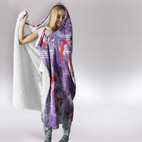 Lavender Palaka Hawaii Aloha Hooded Blanket Koi Pond Mix Orchids LT7 - Polynesian Pride