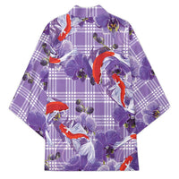 Lavender Palaka Hawaii Aloha Kimono Koi Pond Mix Orchids LT7 - Polynesian Pride