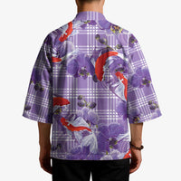 Lavender Palaka Hawaii Aloha Kimono Koi Pond Mix Orchids LT7 - Polynesian Pride