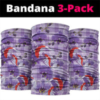 Lavender Palaka Hawaii Aloha Neck Gaiter Koi Pond Mix Orchids LT7 package One Size: 25*50cm Purple - Polynesian Pride