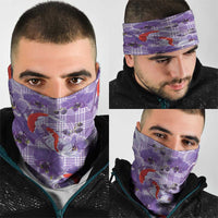 Lavender Palaka Hawaii Aloha Neck Gaiter Koi Pond Mix Orchids LT7 - Polynesian Pride
