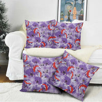 Lavender Palaka Hawaii Aloha Pillow Cover Koi Pond Mix Orchids LT7 - Polynesian Pride